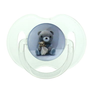 Grey Teddy Bear Pacifier
