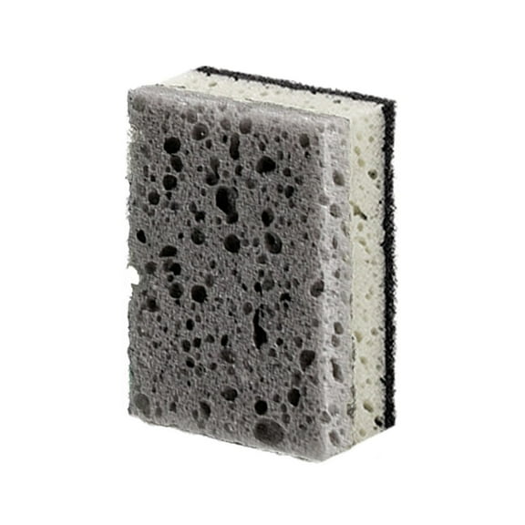 Grey Ten Piece Natural Wood Pulp Sponge Block For Dishwashing And Kitchen Cleaning Double Sided And Reusable Grey Color