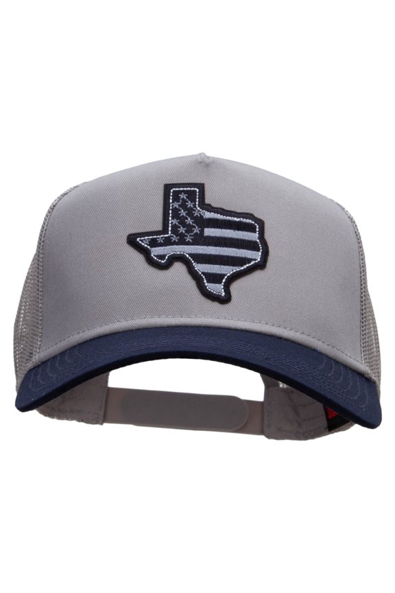 Grey Texas State Two Tone Cotton Twill 5 panel Mesh Back Cap - Navy Grey OSFM
