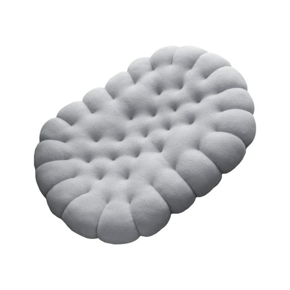Grey Thickened Seat Cushion Round Chair Pad 15.74X19.68X2.75In Non Slip Bottom Office Desk Floor Mat With Massage Bumps For Home Car Ergonomic Support Comfortable Sitting Pillow