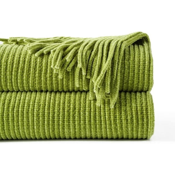 Grey Throw Blanket for Couch, Soft Warm Cozy Decorative Chenille Knit Grey Blanket, Sofa Bed Couch Throw Blanket for Dark Tone Living Room Bedroom Home Decor, 51" x 67"