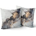 Grey Throw Pillow Covers Set of 2 Modern Marble Abstract Texture