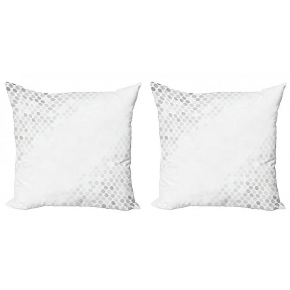 Ambesonne Geometric Throw Pillow Cover 2 Pack, Abstract Mosaic Art, 16", White