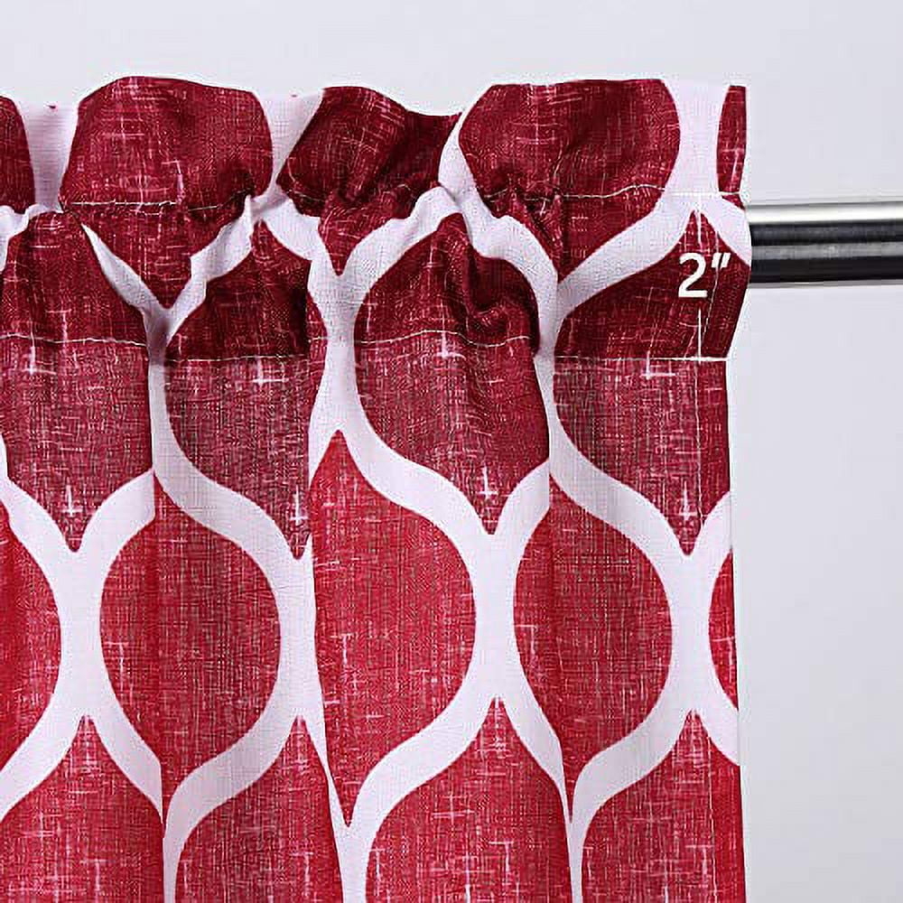 Grey Tier Curtains for Kitchen, Lattice Pattern Short Bathroom Window