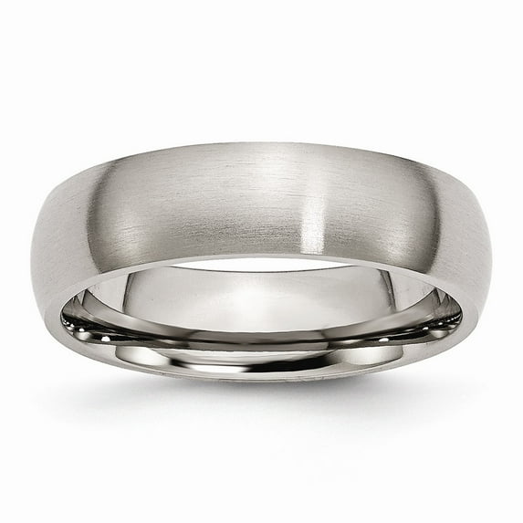 Grey Titanium Earring Wedding Band Women'S Comfort Domed