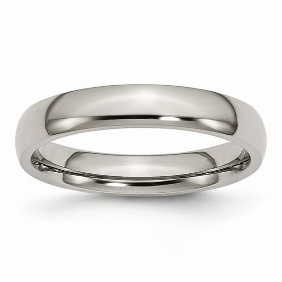 Grey Titanium Earring Wedding Band Women'S Comfort Domed