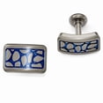 thumbnail image 1 of Finest Gold Edward Mirell Titanium Blue Anodized Brushed Cufflinks, 1 of 2