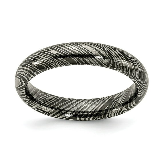 Grey Titanium Ring Band Rounded Closed Back Comfort