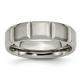 thumbnail image 1 of Grey Titanium Ring Band Wedding 6mm Grooved Satin and Polished, 1 of 6