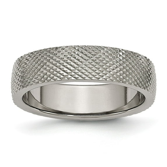 Grey Titanium Ring Band Wedding 6mm Textured