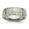 thumbnail image 1 of Grey Titanium Ring Band Wedding 8mm Brushed and Polished, 1 of 6