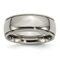 thumbnail image 1 of Grey Titanium Ring Band Wedding Beaded Standard Grooved, 1 of 6
