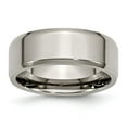 thumbnail image 1 of Grey Titanium Ring Band Wedding Beveled Comfort Edge 8mm Polished, 1 of 6