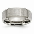 thumbnail image 1 of Grey Titanium Ring Band Wedding Beveled Comfort Edge 8mm Satin and Brushed, 1 of 6