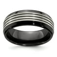 thumbnail image 1 of Grey Titanium Ring Band Wedding Beveled Standard Flat, 1 of 6