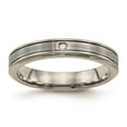 thumbnail image 1 of Grey Titanium Ring Band Wedding Comfort Cubic Zirconia CZ, 1 of 7