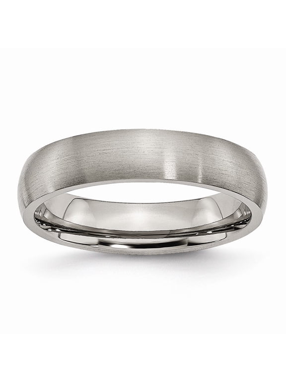 Grey Titanium Ring Band Wedding Comfort Domed 5mm Brushed