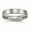 thumbnail image 1 of Grey Titanium Ring Band Wedding Comfort Polished Flat Back, 1 of 6
