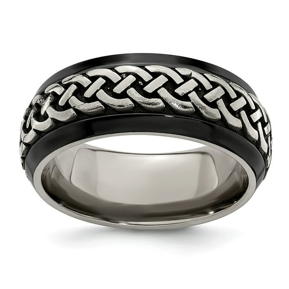 Grey Titanium Ring Band Wedding Edward Mirell Black Ti & Casted 9mm