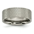 thumbnail image 1 of Grey Titanium Ring Band Wedding Flat 8mm Brushed Patterned, 1 of 6