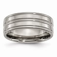 thumbnail image 2 of Black Plated TITANIUM Plain MEN's Band Ring With ACCENTS, Size 14 - In Gift Box 2 of 9