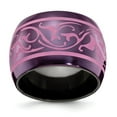 thumbnail image 1 of Grey Titanium Ring Band Wedding Pink Standard Domed, 1 of 5
