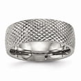 thumbnail image 1 of Grey Titanium Ring Band Wedding Polished Textured, 1 of 6
