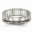 thumbnail image 1 of Grey Titanium Ring Band Wedding Polished Textured, 1 of 6