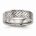 thumbnail image 1 of Grey Titanium Ring Band Wedding Polished Textured, 1 of 6