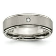 thumbnail image 1 of Grey Titanium Ring Band Wedding Rounded Diamond Round, 1 of 7