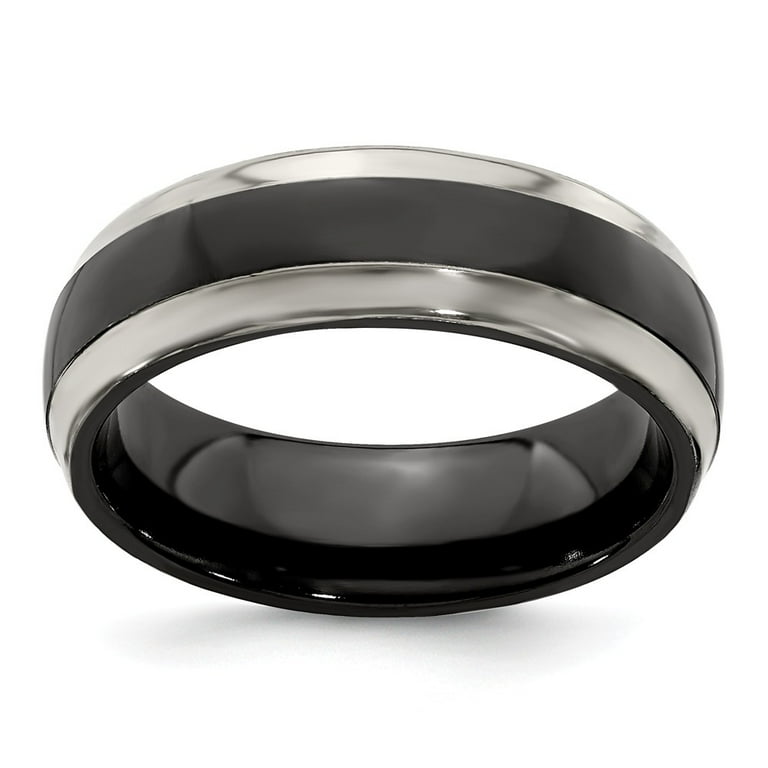 Titanium Black 7 mm Domed Band Titanium Black 7 mm Domed Band
