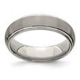 thumbnail image 1 of Grey Titanium Ring Band Wedding Standard Domed Grooved, 1 of 6