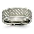 thumbnail image 1 of Grey Titanium Ring Band Wedding Weave Design 8mm Polished, 1 of 6