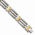 thumbnail image 1 of Grey Titanium bracelet Men's 8.5 in 11 mm Yellow IP-Plated 8.5in, 1 of 3