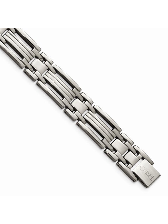 Grey Titanium bracelet Men's 8.75 in 11 mm Polished 8.5in