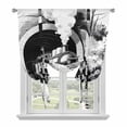 thumbnail image 1 of Grey Trains Tie Up Curtains for Windows, Adjustable Balloon Window Shades, Black White Vintage Tunnels Hand Print Art Kitchen Window Treatments Adjustable Roll Up Curtain for Basement/Nursery 52"x45", 1 of 8