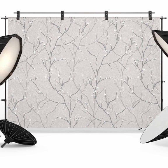 Grey Tree Branch Photography Backdrop 12x8FT, Retro Classic Art Grey Tree Branches Flower Photo Backdrops, Background for Photography Studio Photo Studio Background, Back Drop for Photoshoot