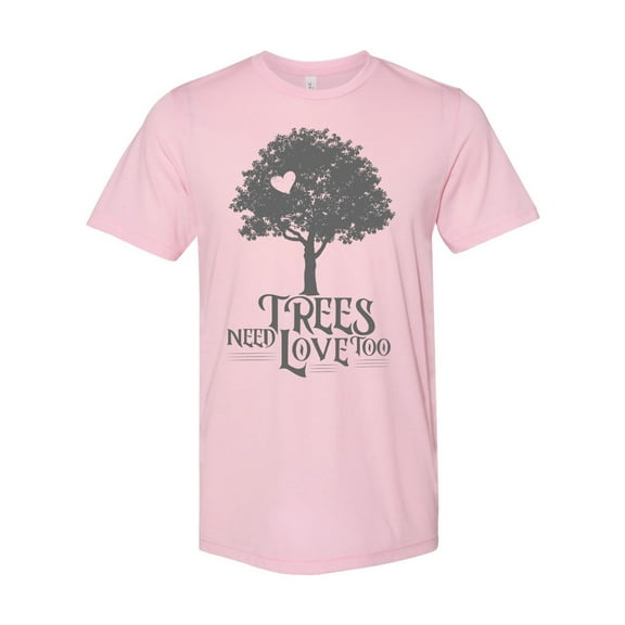 Grey Trees Need Love Too Unisex Adult Short Sleeve T-shirt-Pink Triblend-medium