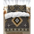 thumbnail image 1 of Grey Tribal Geometric Bedding Duvet Cover Set Full Size 4 Pieces Vintage Boho Native Abstract Bedding Set with Zipper Closure, 1 Comforter Cover 86x86 Inches 1 Flat Sheet & 2 Pillow Cases, 1 of 7