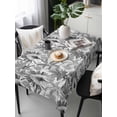 thumbnail image 1 of Grey Tropical Leaves Tablecloth Rectangle Table Cloth 60x120, Waterproof Tablecloth Outdoor Table Cloth, Summer Palm Trees Botanical Washable Table Cover for Kitchen Dinning Party, 1 of 8