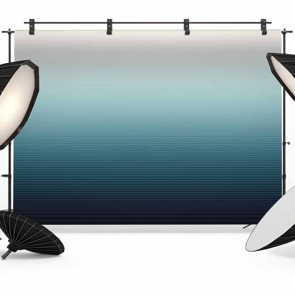 Grey Turquoise Backdrop for Photography, Stripe Gradient Photo Backdrop Portrait Background Party Banner Photo Backgrounds for Studio Booth Props, 10x8ft