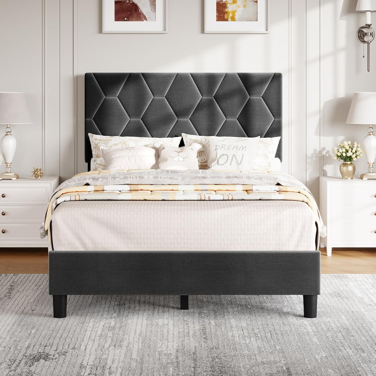 Grey Twin Bed Framenull