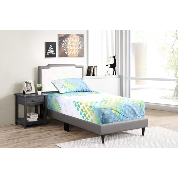 Grey Twin Bed With Build - Ensures Quality Sleep In A Long-term Comfortable Sleeping Solution
