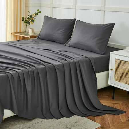Grey Twin Sheets Set 3 Piece, Hotel Luxury 1800 Series Super Soft Microfiber Twin Bed Sheets Set,Wrinkle Free & Breathable,14" Deep Pocket Sheets for Twin Size Bed(Twin,Grey)