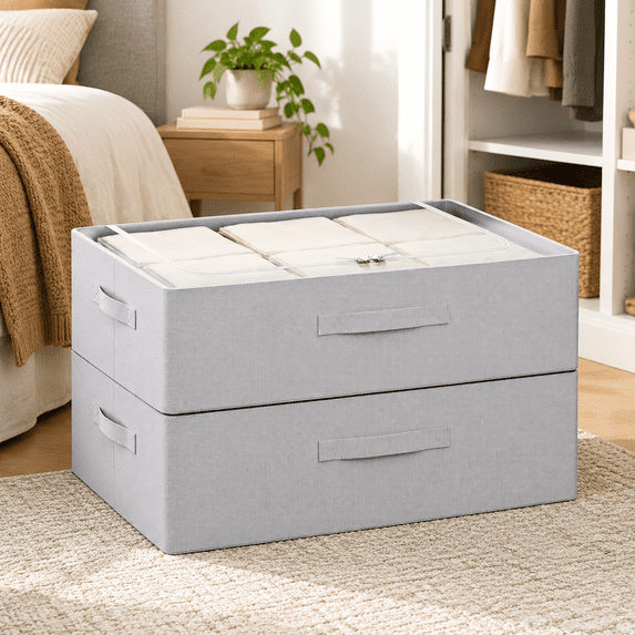 Grey Under Bed Storage Box, 23.6
