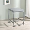 thumbnail image 1 of Grey Upholstered Stool / Perfect for Vanity Tables / Chrome Base for Style, 1 of 2