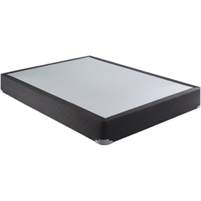 Grey Upholstered Twin Bed Foundation for Standard Mattress Support and Bedroom Style