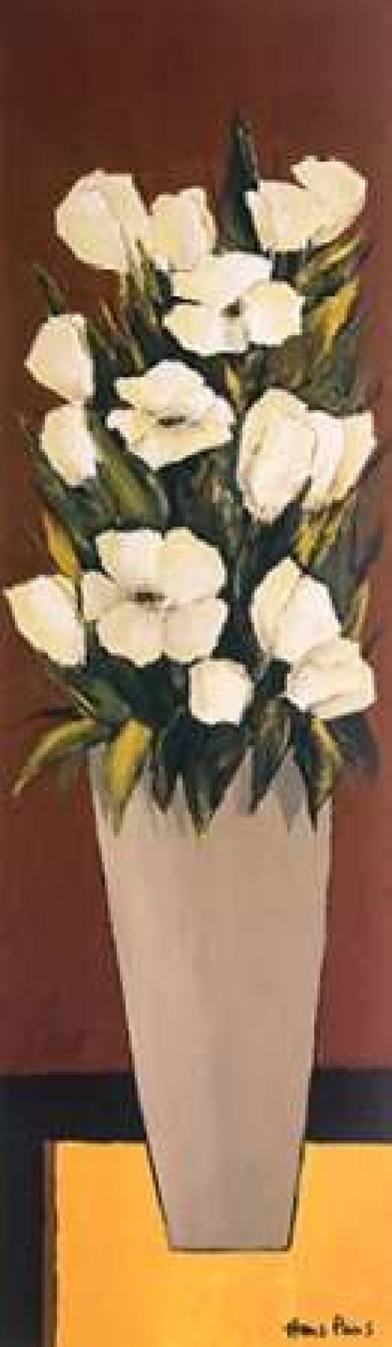 Grey Vase Canvas Art - Hans Paus (12 x 36)