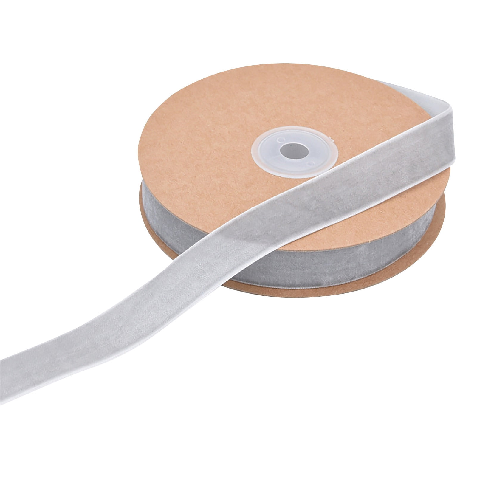 Flocking Velvet Ribbon Grey Velvet Flocking Ribbon 2Cm Wide For Crafting Use 10 Meter Roll Non ...