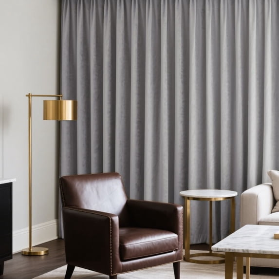 Grey Velvet Light Filtering Curtains(52 X 108), Thermal Insulated Drapes for Bedroom & Living Room, Heavyweight Soundproof Rod Pocket Curtains, 2 Panels